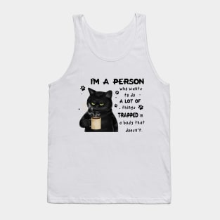 Cat A Person Trapped In A Body Personalized Gift Tank Top